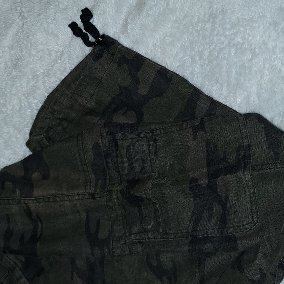 SANCTUARY x Anthropologie 100% Linen Camo Cargo Pants Size 31 - Picture 5 of 8
